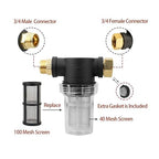 Sooprinse Garden Hose Inlet Filter for High Pressure Washer, Sediment Filter Attachment, 40 Mesh Screen, Extra 2 Pcs 100 Mesh, 3PCS O-Ring and 4PCS Filter Hose Washer
