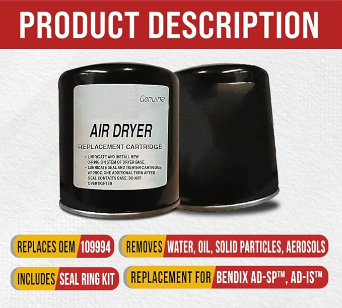 Mytee Products 950011 Air Dryer Filter Cartridge for Truck - R950011 WA109994 R109994 109994 Compatible with Bendix, Haldex, Donaldson & Meritor WABCO System Saver 1000 & 1200