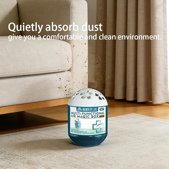 Air Magic Box, Indoor Air Purification Dust Removal Magic Box, Requires No Electricity, Silent Automatic Vacuuming, Long Lasting Fresh Air Gel 4.23 Oz for Any Corner (1PCS)