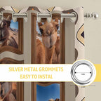 2 Panel Kitchen Cafe Curtains, Desert Camels Sunlight Filtering Nature Air Through, Home Decor Window Covering Tier Curtains for Living Room 80W x 63L inch Western Wildlife Brown Animals Country
