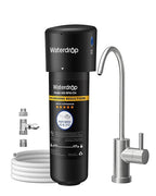 Waterdrop 10UB-CM 6 Months Under Sink Water Filter (Include: System+ 𝐅𝐚𝐮𝐜𝐞𝐭) for 99% Chloramine Reduce- Ideal for California, Florida and Washington- NSF/ANSI 42 Certified- with Faucet