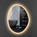 Inner Sand Smart Illuminated LED Bathroom Mirror, Wall Mounted Multifunction Bathroom Vanity Mirror with Dimmable Brightness | Sensor Touch | Demister Pad | Time Temperature(Time+Defog+Dimmable,50x70c