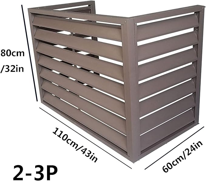 Freestanding Louvered Space Divider, outdoor garbage can enclosures, balcony air conditioning privacy cover, durable, noise reduction, suitable for gardens, balconies, walls, courtyards ( Color : THRE