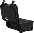 MEIJIA Premium Waterproof Hard Compact Rolling Camera Case with customizable fit foam and wheels,Full Protection with Light&Convenient Design,21.7"x14.1"x8.8",Elegant Black