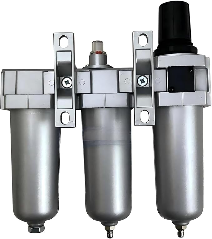 1/2" NPT Heavy Duty Compressed Air Filter Regulator Coalescing Dsiccant Dryer System - 225 PSI Max Input - Adjusts 7 TO 215 PSI - With Wall Mounting Bracket And Manual Drain