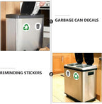 BESTOYARD 6-Pack Adhesive Garbage Classification Decals Waterproof Waste Sorting Stickers for Trash Can Organization