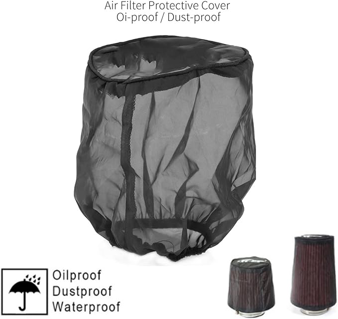 Air Filter Wrap, Universal Car Cold Air Filter Protective Cover Dustproof, Air Intake Filter Sock Cover for High Flow Air Intake Filters（Small）