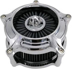 Harley Air Cleaner Turbine Intake Chrome Filter Kit Cnc Cut for Motorcycle Dyna 2000 - 2017 Softail 2000 - 2015 Touring 2000 - 2007 Fitment - B (Gray)