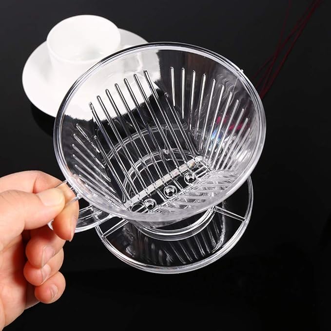 Transparent Reusable Coffee Filters Cone Shaped Portable Coffee Dripper Pure Flavor Maker Tool Premium Quality Safe To Use For Home Baristas Coffee Lovers Resin Transparent 115g