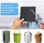 4 Pack Charcoal Filters for Compost Bucket, 6.7inch & 5inch Compost Filters for Countertop Bin Pail Replacement, Activated Charcoal Home Bucket Refill Sets, Round& Square