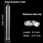 Chunful Glass Extractor Extraction Filter Tube 20" Long 50mm Diameter Thick and Sturdy Extraction Filter Tubes with Stainless Steel Clamp