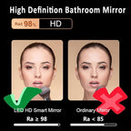 Inner Sand Smart Illuminated LED Bathroom Mirror, Wall Mounted Multifunction Bathroom Vanity Mirror with Dimmable Brightness | Sensor Touch | Demister Pad | Time Temperature(Time+Defog+Dimmable,60x80c
