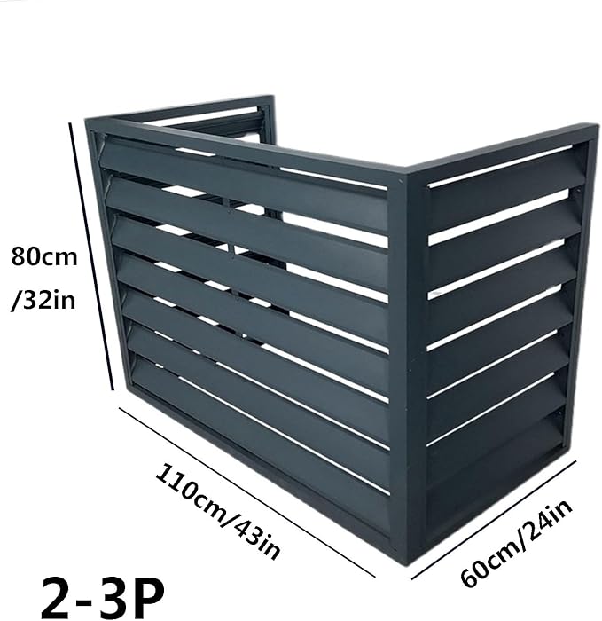 Freestanding Louvered Space Divider, outdoor garbage can enclosures, balcony air conditioning privacy cover, durable, noise reduction, suitable for gardens, balconies, walls, courtyards ( Color : THRE