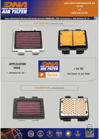 DNA High Performance Air Filter Compatible for Voge 300 Rally (22-24) with EVA Seal, 98-99% Filtering Efficiency and 36.90% Increased Air Flow PN: P-VO3E24-0R