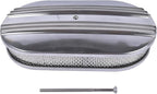 GELUOXI 15" Oval Half Finned Polished Aluminum Air Cleaner Replacement for 265 283 305 307 327 350 383 400 396 402 Engines 5 1/8" Diameter