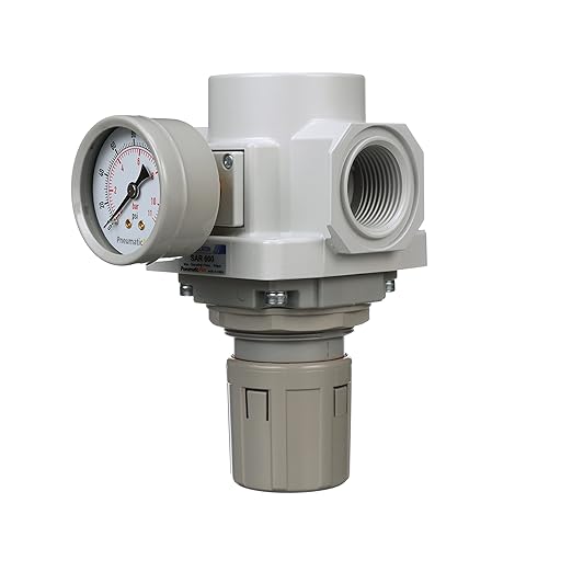 PneumaticPlus SAR600-N10BG Compressed Air Pressure Regulator 1" NPT - Bracket, Gauge…
