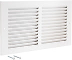 EZ-FLO 12 x 6 Inch (Duct Opening) Return Air Vent Cover for Wall or Ceiling, Solid Steel Return Air Grille, HVAC Vent Cover, White, 61626