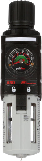 ARO P39124-600-VS Air Filter-Regulator Piggyback, 1/4" NPT - 150 psi Max Inlet