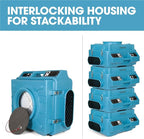 HEPA Air Scrubber with GFCI Outlets for Daisy Chain | 1/4 HP, 675 CFM, 2.2A | Water Damage Restoration, Grow Rooms | PA-600-HAS | Blue
