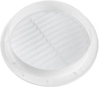 White 6" Inch Round Ventilation Grille with Insect mesh. (Duct 6Ø / Grille 7Ø) Ventilation Applications. Indoor and Outdoor Vent Cover. Available 3 Sizes / 4 Colors.