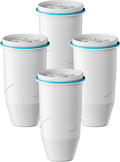 Compatible with Zero Pitchers and Dispenser, 0 TDS Premium Filtration, Fit for ZR-001 ZR-004 ZP-006 ZR-017 ZS-008 Filters, reducing Lead, Chromium, and Contaminants by Sensiblopt, 4 Pack