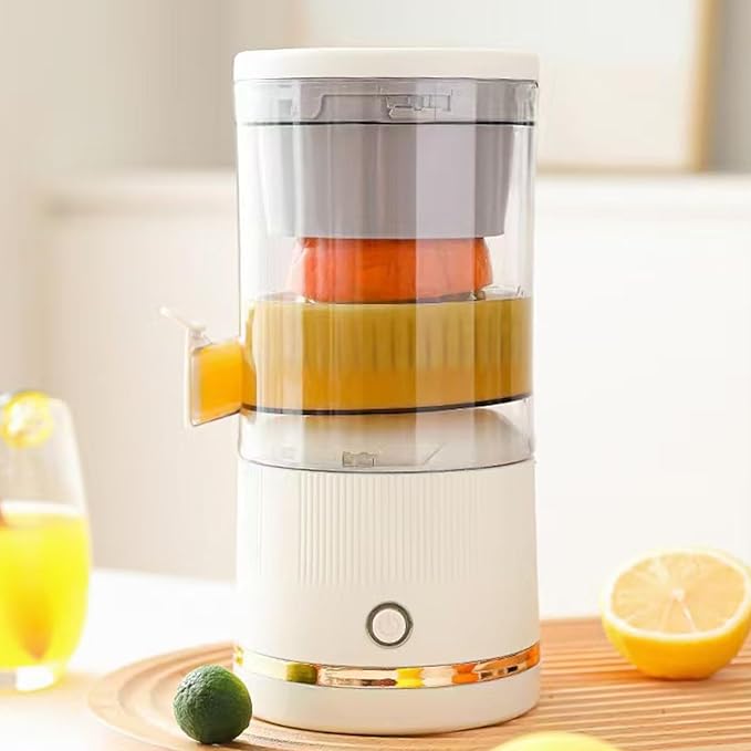 Automatic Juicer, Citrus Fruit Press Machine, Orange Juice Squeezer, Portable 7.4v Blender Container Advantage, Quick Extraction Functionality, Premium Kitchen Appliance Device, Lime Orange Use