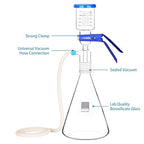 stonylab Glass Filtration Apparatus, Borosilicate Glass Vacuum Filtration Assembly Filter Kit with 2000 ml Filtering Flask and 300 ml Graduated Funnel