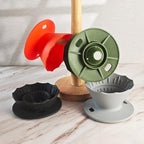 Portable Coffee Dripper, Silicone Collapsible Design for Easy Pour Over Making, for Travel and Outdoors (grey)