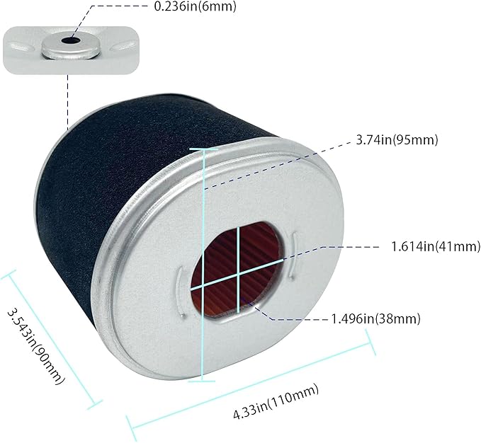 Air Filter Fits Honda GX340 GX390 11HP 13HP Pressure Washer Generator Engine, Professional 17210-ZE3-010 17210-ZE3-505 Air Filter
