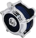 Harley Air Cleaner Turbine Intake Chrome Filter Kit Cnc Cut for Motorcycle Dyna 2000 - 2017 Softail 2000 - 2015 Touring 2000 - 2007 Fitment - B (Blue)