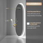 LUVODI Lighted LED Bathroom Mirror: 32x20IN Oval Wall Mounted Vanity Mirror with Bright Back Lit - Illuminated Dimmable 3 Colors Makeup Mirrors with Smart Memory Form Anti-Fog Vertical or Horizontal