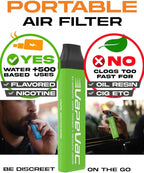 VapeVac (Registered AMZ Brand) – Pocket-Sized Personal Air Filter for Discreet Output Reduction | Minimizes Odor, Keeps Air Fresh | Not an Emission Device – 500+ Uses (Black)