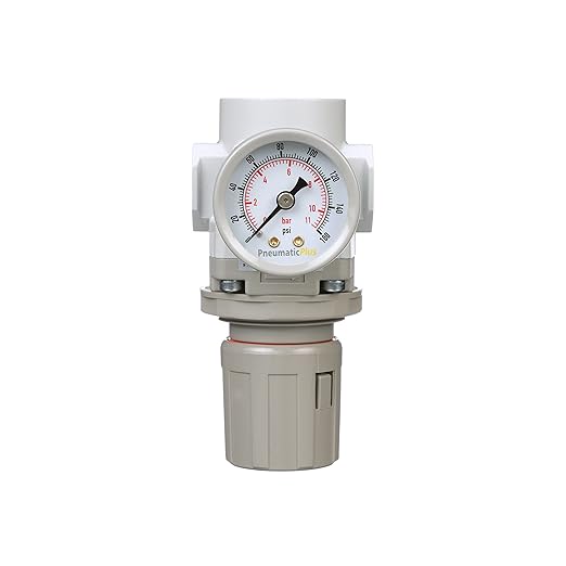 PneumaticPlus SAR300-N03BG Compressed Air Pressure Regulator 3/8" NPT - Bracket, Gauge