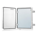 QILIPSU Waterproof Junction Box IP67 Outdoor Plastic Electrical Project Enclosure Weatherproof with Inner Door, Mounting Plate, Wall Brackets, Hinged Clear Cover 14.6"x10.6"x5.9" CC-D