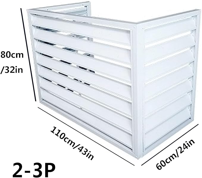 Aluminum Outdoor Condenser Protective Cover, freestanding Enclosure to Cover Garbage Or Ac Units, beautiful and durable appearance, suitable for gardens, balconies, walls, courtyards ( Color : THREE-W