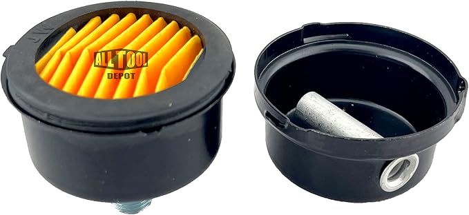 1/4" NPT Air Compressor Intake Filter Silencer Metal Housing and Element (2-Pack)
