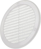 Vent Systems 6" Inch (Opening Dimensions) - Pack of 100 - White Soffit Vent Cover - Plastic Round Air Vent Grille - Built-in Mesh Screen - HVAC Register Louver for Bathroom, Home, Kitchen