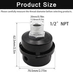 2pcs 1/2" Thread Air Compressor Silencer,Air Compressor Intake Filter Sound Muffler Accessories 20mm for generators,blowers, exhaust ports