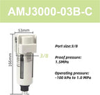 1pc Vacuum Water Droplet Separator Vacuum Pipeline Filter Negative Pressure Filter Element AMJ AMJ3000-03B(AMJ3000-03B-C)