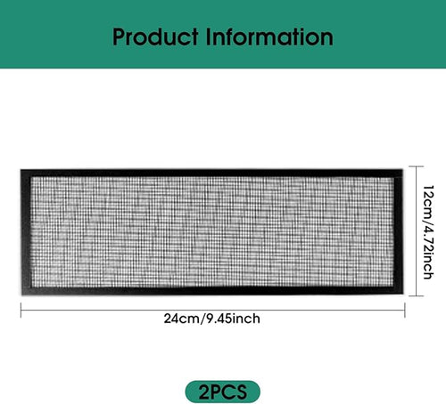 2Pcs Floor Register Cover Trap, 5x9 Inch Magnetic Air Vent Filter Floor Vent Covers Screen for Home, Dustproof Mesh Filters Net Trap Keeps Flies, Coin, Pet Hair, Food Out Covers
