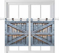 Farmhouse Wood Grain Kitchen Curtains 36 Inch Length, Small Window Curtains Tab Top, Vintage Country Barn Gate Textured Light Filtering Short Window Treatments Tier Drapes 27.5"x36" 2 Panel