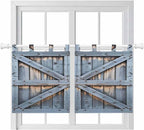 Farmhouse Wood Grain Kitchen Curtains 36 Inch Length, Small Window Curtains Tab Top, Vintage Country Barn Gate Textured Light Filtering Short Window Treatments Tier Drapes 27.5"x36" 2 Panel