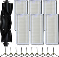 Vacuum Parts For Lefant U180 / M1 / M2 Pro / M2 Plus / LS1 / N3 For OKP K8 / For K7 Robot Vacuum Accessories, 1 Main Roller Brush, 6 Filter Parts, 10 Side Sweeping Brush(17pcs)