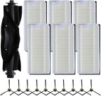 Vacuum Parts For Lefant U180 / M1 / M2 Pro / M2 Plus / LS1 / N3 For OKP K8 / For K7 Robot Vacuum Accessories, 1 Main Roller Brush, 6 Filter Parts, 10 Side Sweeping Brush(17pcs)