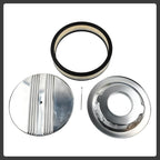 14 x 3 Inch Round Polished Air Cleaner Kit Half Finned Drop Base Compatible with Chevy Ford GM