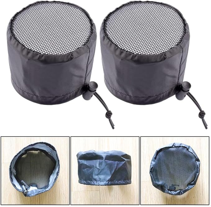FABULETTA 2Pcs Grow Tent Vent Cover Set 4in 6in 8in Waterproof Oxford Cloth Mesh Duct Filter with Elastic Band and Fixed Buckle for Plant Greenhouse Airflow Dust and Pest Control(6in)