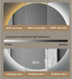 Vanity Mirror Round Illuminated LED Bathroom Mirror with Touch Sensor Switch Dimming Function Demister Pad 3 Colors Temperature Suitable for Vanity Bathroom Or Bedroom(31in)
