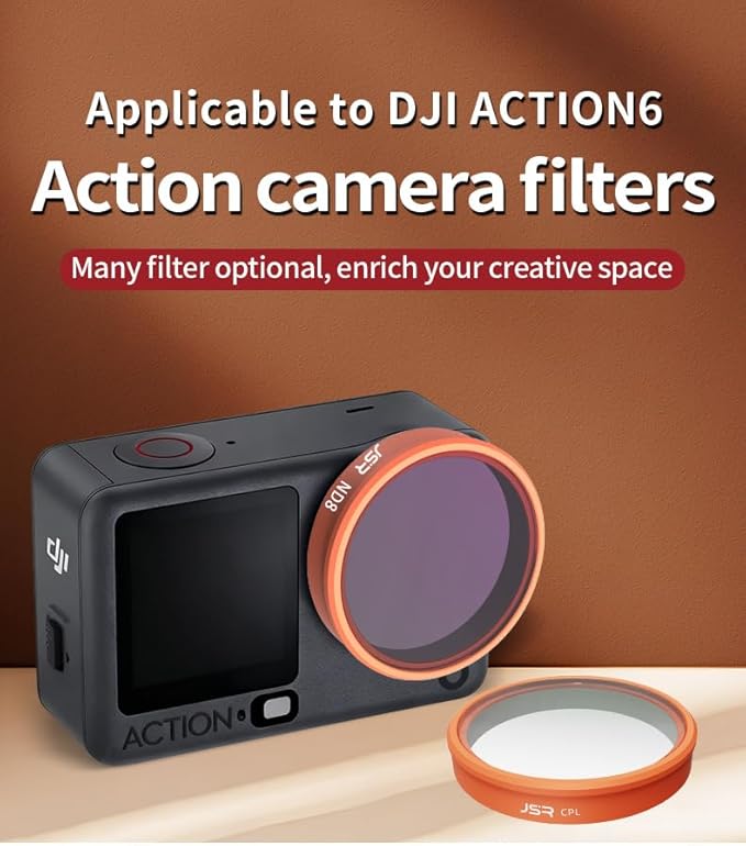 Osmo Action 6 Filter,Lens Filter Set for DJI Osmo Action 6 Camera,Waterproof, Oil-Resistant, Easy to Install (15X Filter)
