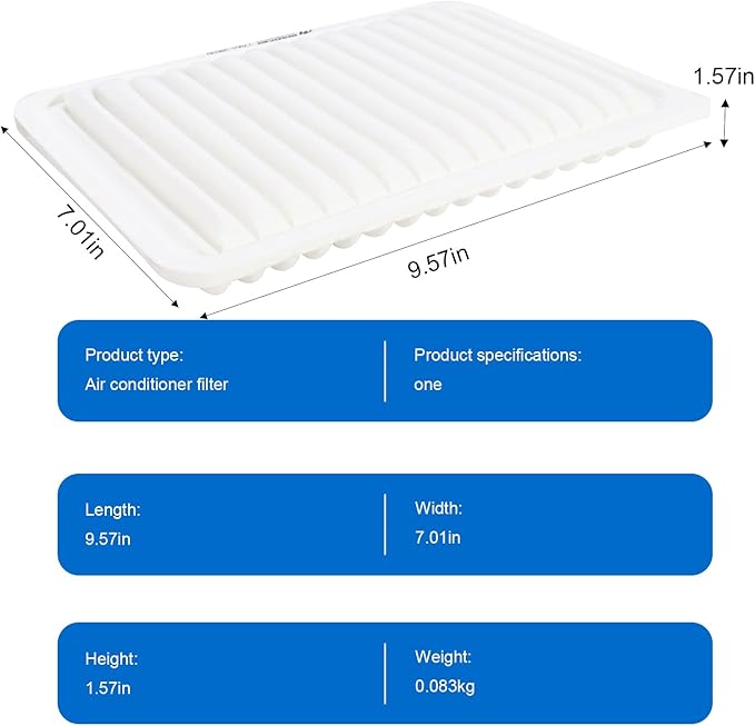 Engine Air Filter Compatible with Toyota Corolla 2009-2019, Matrix 2009-2014, Yaris 2006-2020, Pontiac Vibe 2009-2010, Scion iM 2016, and xD 2008-2014