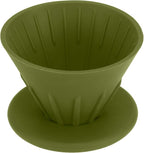 Reusable Silicon Resin Coffee Filter Strainer Dripper Portable Coffee Machine Accessory for Home Outdoor Camping Office Travel Lightweight Durable Easy Clean (Green)